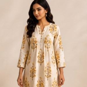 Pink floral kurta